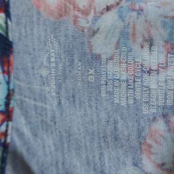 St. Johns Bay floral print 3X short sleeve tshirt - Picture 8 of 8